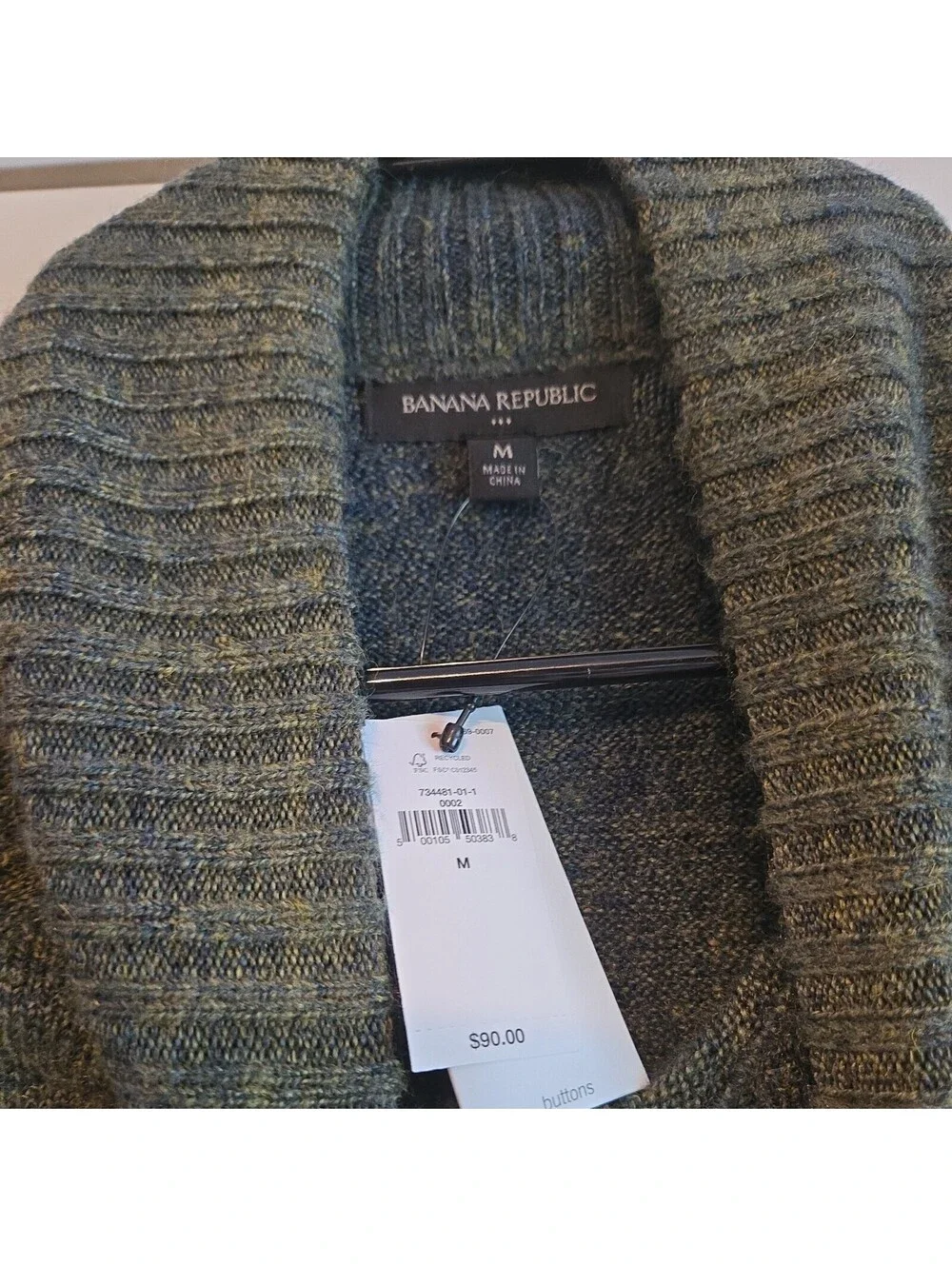 Nwt Banana Republic Pullover Sweater gradient  Mock Neck M Mens Polyester/wool